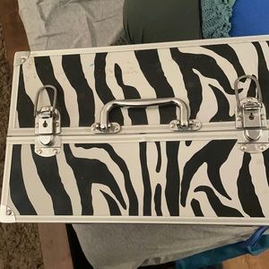 Zebra printed makeup organizer